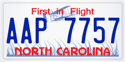 NC license plate AAP7757