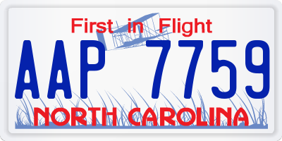 NC license plate AAP7759