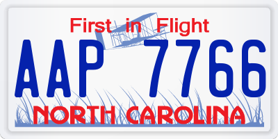 NC license plate AAP7766