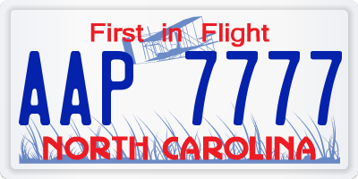 NC license plate AAP7777