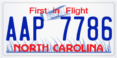 NC license plate AAP7786