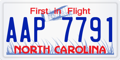 NC license plate AAP7791