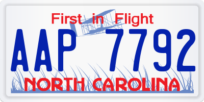 NC license plate AAP7792