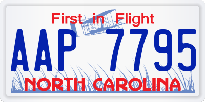 NC license plate AAP7795