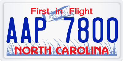 NC license plate AAP7800