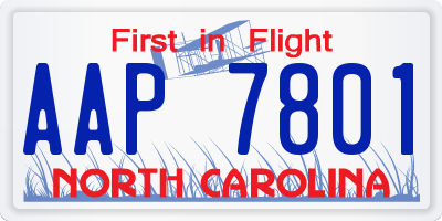 NC license plate AAP7801