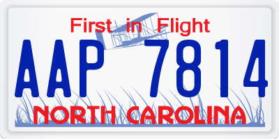 NC license plate AAP7814