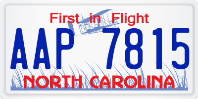 NC license plate AAP7815