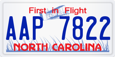 NC license plate AAP7822