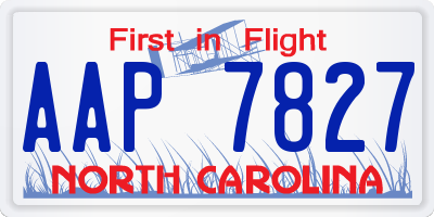 NC license plate AAP7827