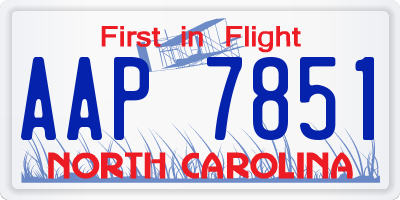 NC license plate AAP7851