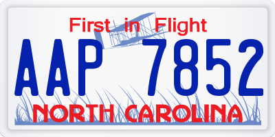 NC license plate AAP7852