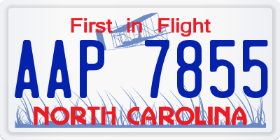 NC license plate AAP7855
