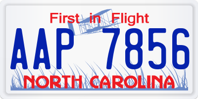 NC license plate AAP7856