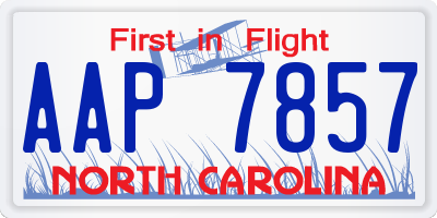 NC license plate AAP7857