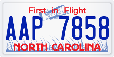 NC license plate AAP7858