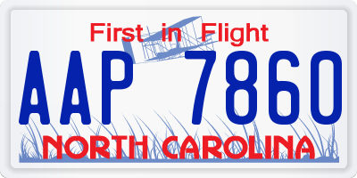 NC license plate AAP7860