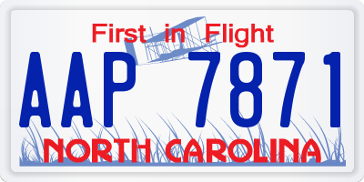 NC license plate AAP7871
