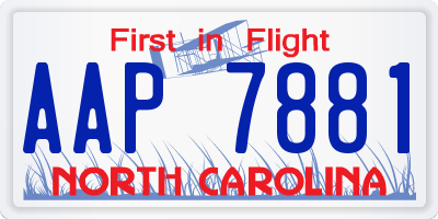 NC license plate AAP7881