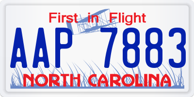 NC license plate AAP7883