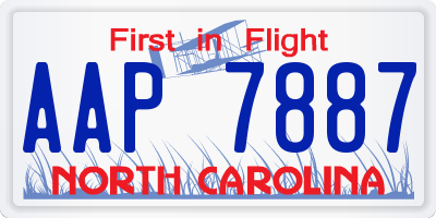 NC license plate AAP7887