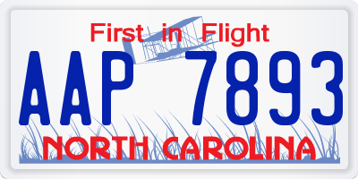 NC license plate AAP7893