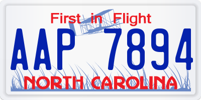 NC license plate AAP7894