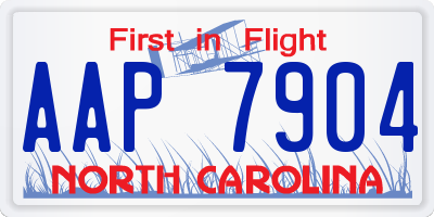 NC license plate AAP7904