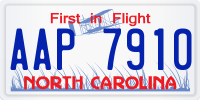 NC license plate AAP7910