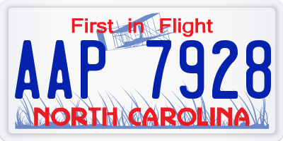 NC license plate AAP7928