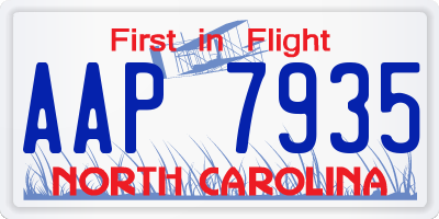 NC license plate AAP7935