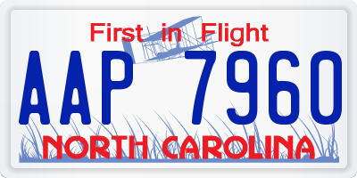 NC license plate AAP7960