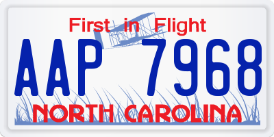 NC license plate AAP7968
