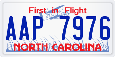 NC license plate AAP7976