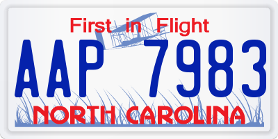 NC license plate AAP7983