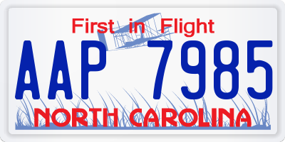 NC license plate AAP7985