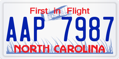 NC license plate AAP7987
