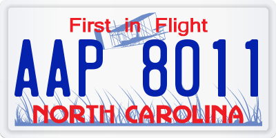 NC license plate AAP8011