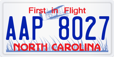 NC license plate AAP8027