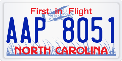 NC license plate AAP8051