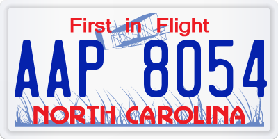 NC license plate AAP8054