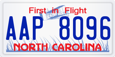 NC license plate AAP8096