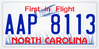 NC license plate AAP8113