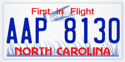 NC license plate AAP8130