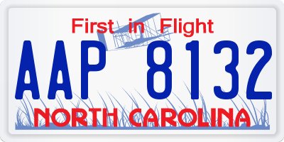 NC license plate AAP8132