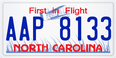 NC license plate AAP8133