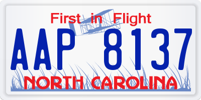 NC license plate AAP8137
