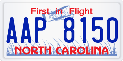 NC license plate AAP8150