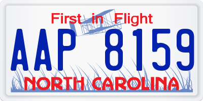 NC license plate AAP8159