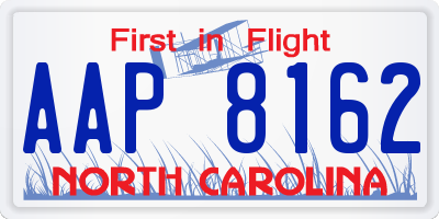 NC license plate AAP8162